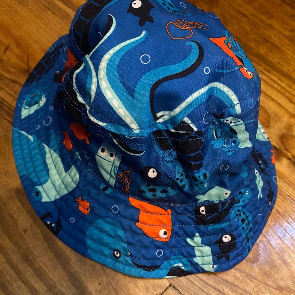 Gymboree Boy’s Blue Sea-Life Pattern Reversible Sun Hat